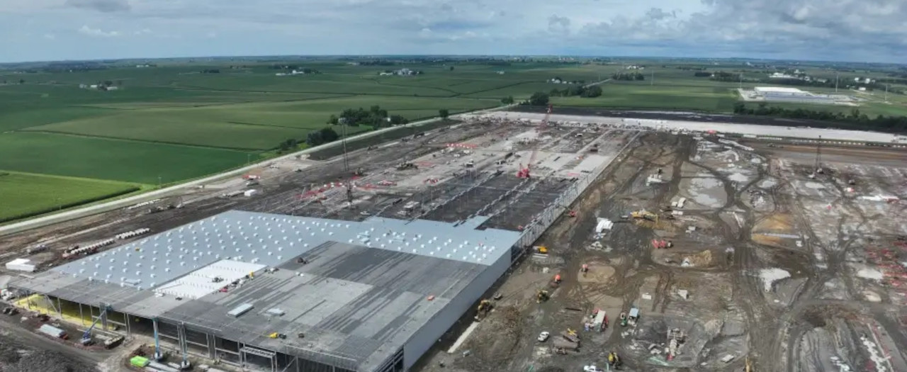 Construction continues on the QTS data center complex in southwest Cedar Rapids