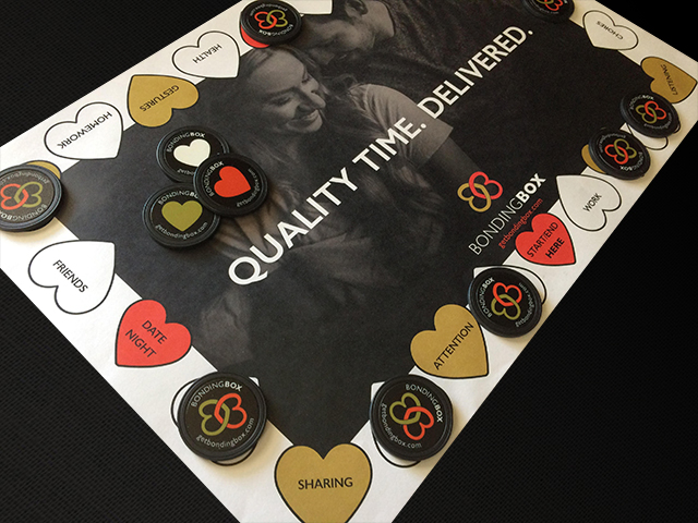 Board game prototype with tokens