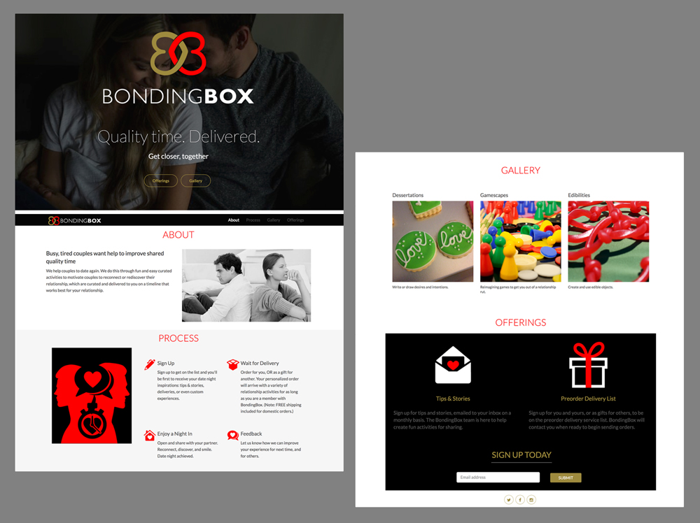 Landing page for BondingBox